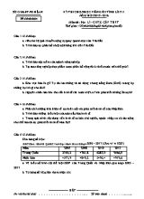 Đề thi chọn học sinh giỏi tỉnh Nghệ An lớp 11 cấp THPT năm học 2015 - 2016 môn thi Địa lí - GDTX cấp THPT